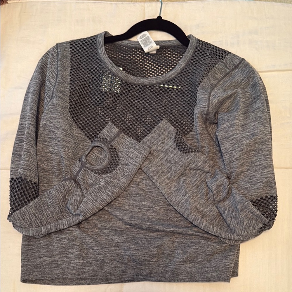 Gray Mesh Detail Sweater